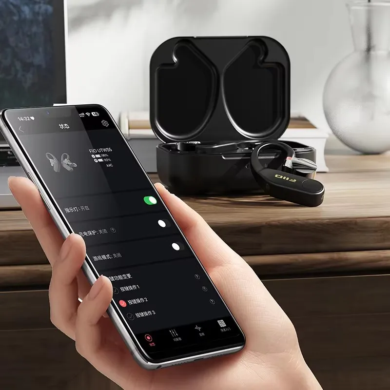 Fiio-true-Bluetoothワイヤレスヘッドセット,フック付きイヤホン