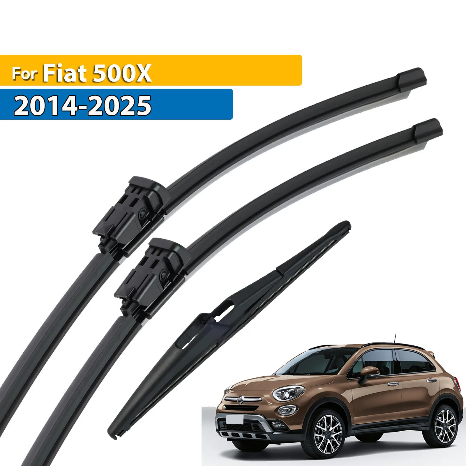 Erick's Wiper Front & Rear Wiper Blades Set For Fiat 500X Windshield Windscreen Window Rain Brushes 26"14"10"