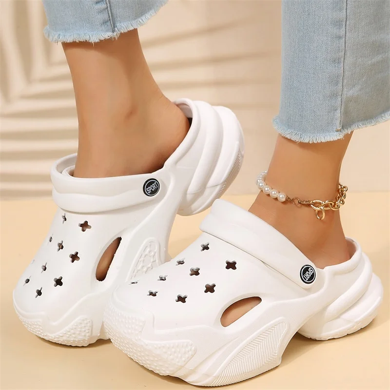 2023 New Summer Women Wedges Platform Men Slippers Garden Shoes Outdoor Beach Sandals Home Women Quick Dry Slippers Thick Sole