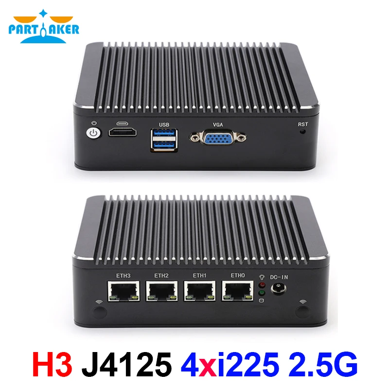 Firewall Applianceintel Celeron J4125 Mini Pc Quad Core 4 Intel I225 2.5g  Lan Hd-mi Vga Pfsense Fanless Soft Router Esxi Aes-ni - Barebone & Mini Pc  -