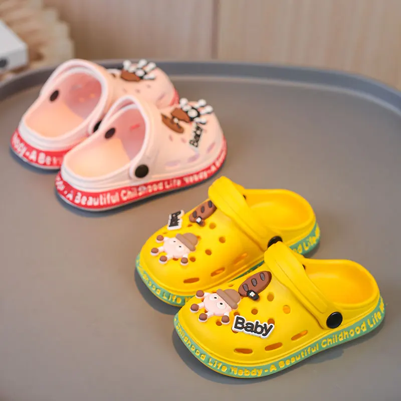 Baby Walking Shoes,Cute Elf Pattern Kids Cave Shoes,Outdoor Beach Sandals,Slip Resistant and Water Exploring Shoes