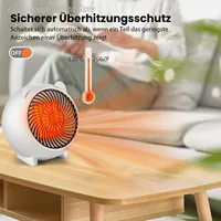 Мини-керамический вентилятор, портативный электрический обогреватель, тихая энергосберегающая для домашнего офиса, спальни — изображение 3