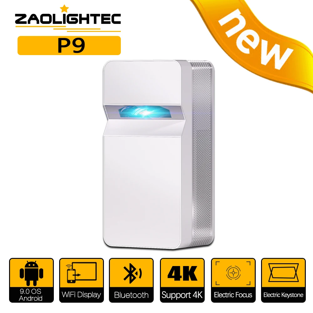 ZAOLIGHTEC P9 4K Ultra High Definition Projector Smart Home 3D Ultra Short Focus Zoom Electronic Focus Beamer Video Theater