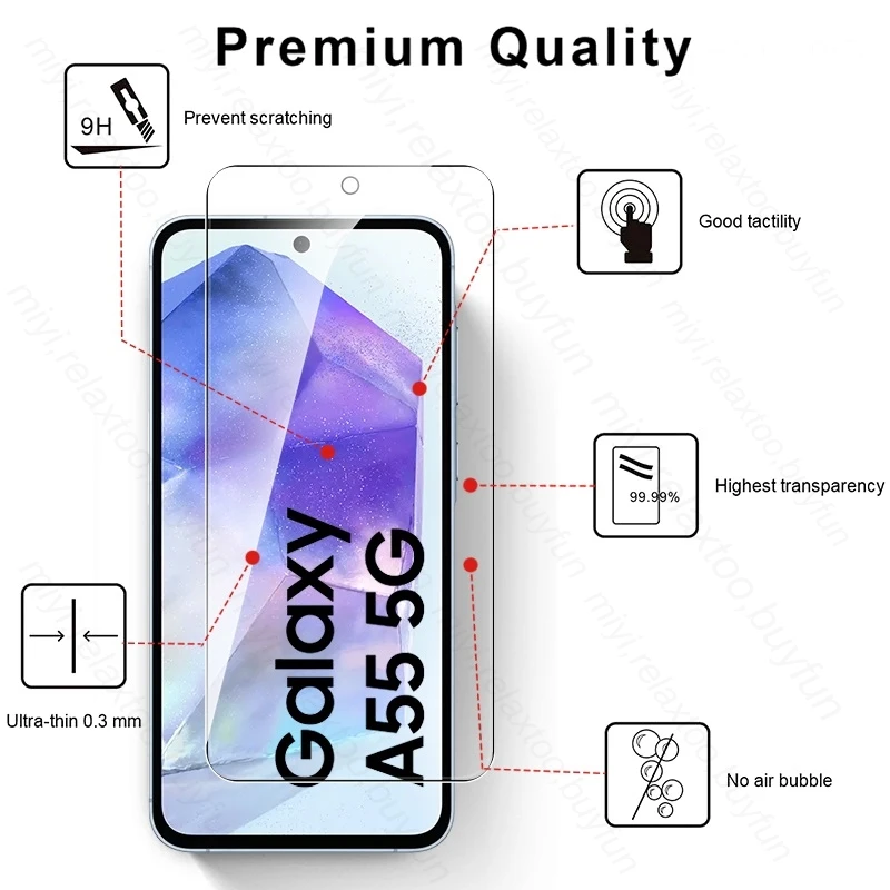 Universal 4-in-1 Tempered Glass Screen and Camera Protector