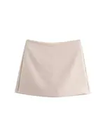 High Waist Solid Skort for Women Fashion Side Zipper Female Shorts Skirts Mujer - Image 5