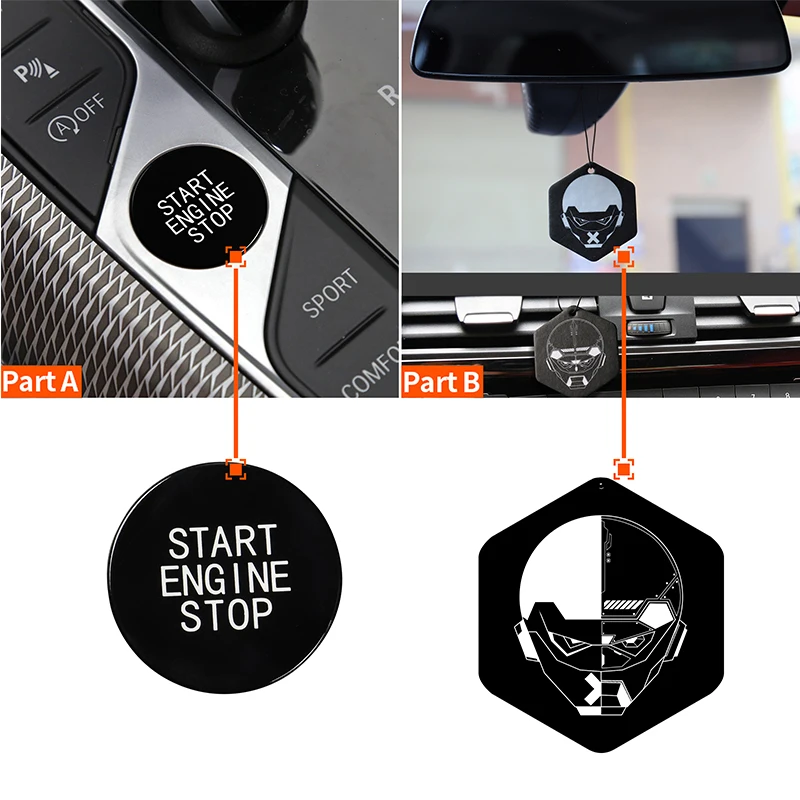 

Multi-color Car Start Stop Button Ignition Switch Knob Cover Decor Ring for BMW 3 Series X5 X6 G20 G05 G06 G07 G14 G29 F40 F44