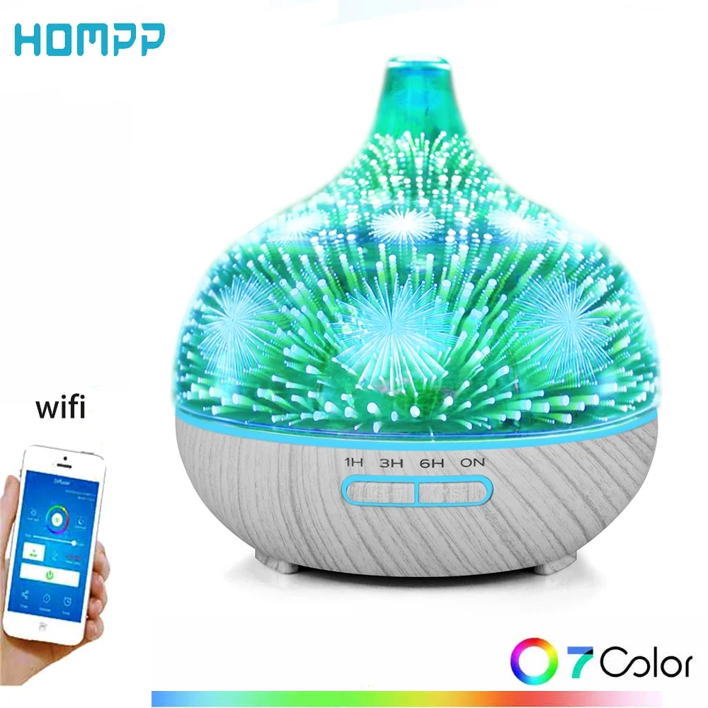 WifiAromatherapyEssentialOilDiffuserGlassFragranceHumidifierAutoCloseAssistantMist