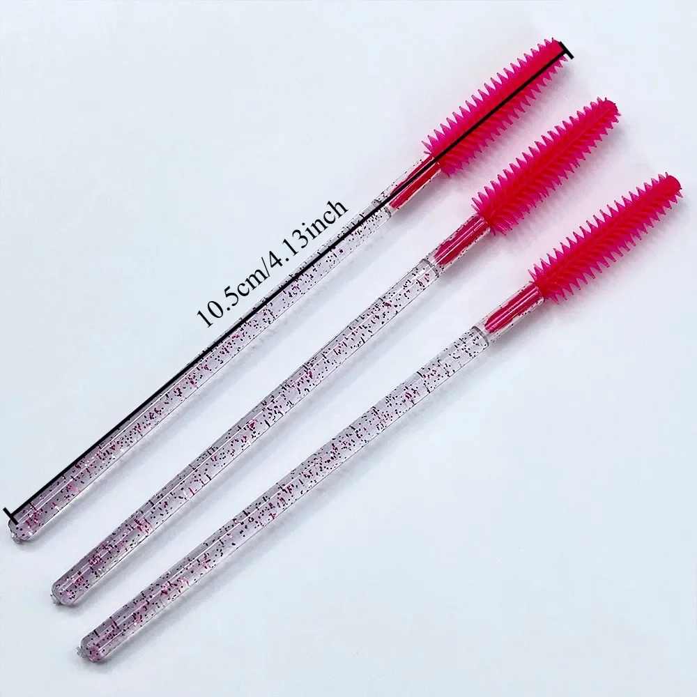 50pcs Crystal Silicone Eyelash Brush Eyebrow Wands Applicator Makeup Brushes Eyelash Extension Spoolie Microbrush Cosmetics Tool