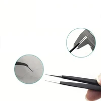 6pcs Precision Long Tweezers Set ESD Anti-Static Stainless SteelTweezers Repair Tools For Electronics Repair Soldering Craft 2