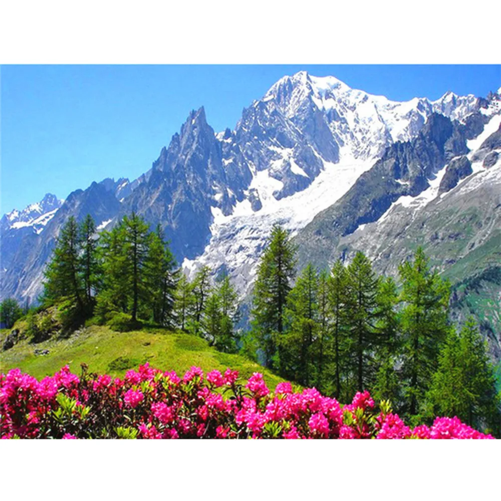 Blume Landschaft DIY 11CT Stickerei Kreuz Stich Kits Handsatz Gedruckt Leinwand Baumwolle Gewinde Dropshipping Für Wohnzimmer – Detail 11