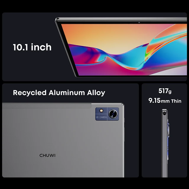 CHUWI Hi10 X Pro 10.1 Inch 800*1280 IPS Screen Core Unisoc T606 4GB RAM 128GB ROM Tablets 2.4G/5G Wifi Android 13 Tablet PC 4
