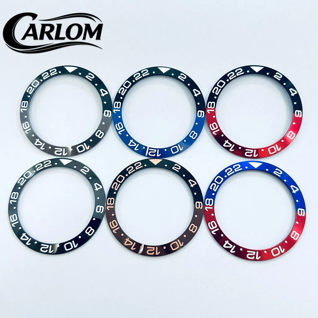 Black, Blue, Green Ceramic Aluminum Sloping Bezel Insert
