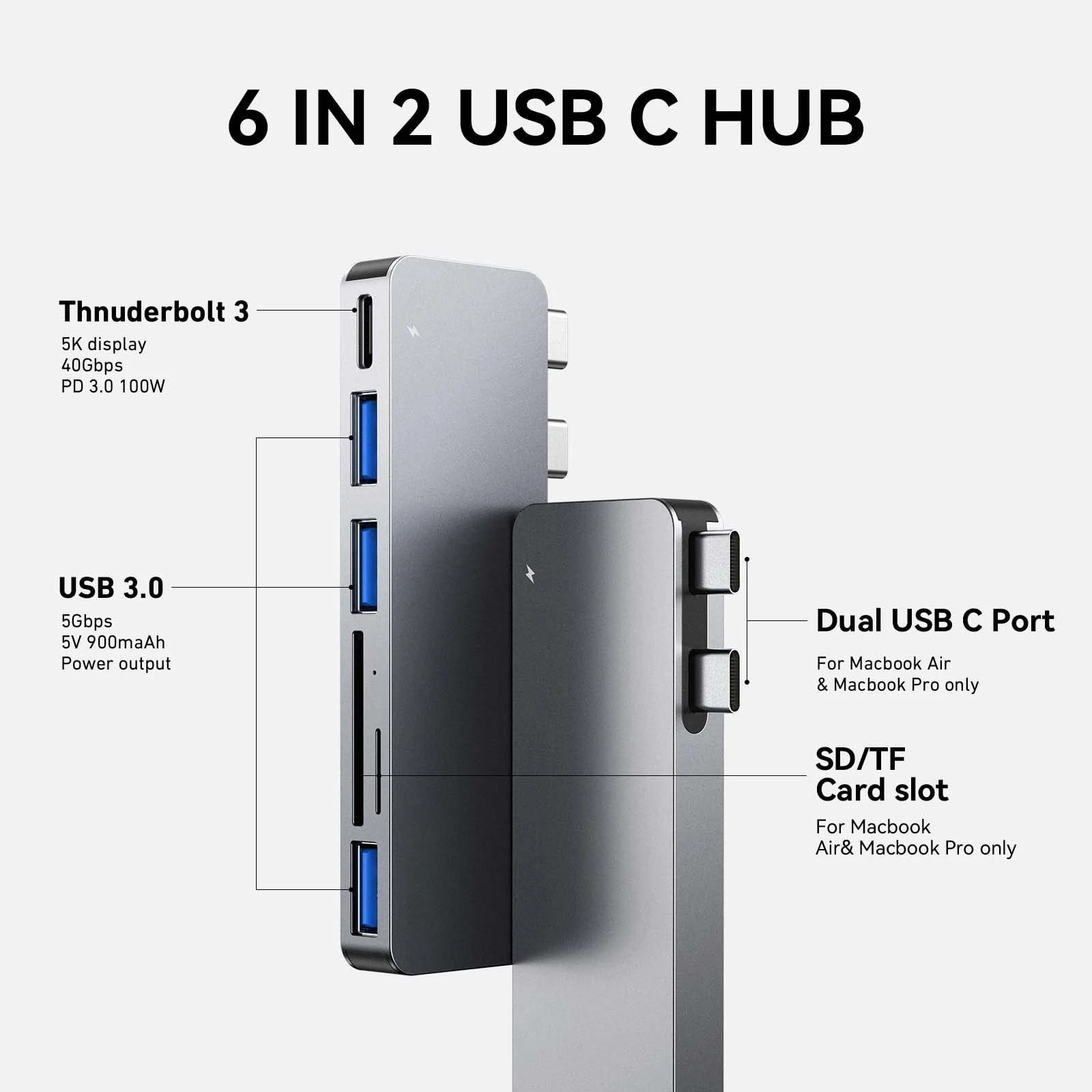 USB C Hub Adapters for MacBook Pro MacBook Air M1 M2 2022 2021