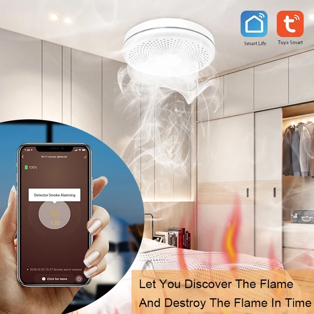 Tuya Smart WiFi-Detector de humo de monóxido de carbono, Detector