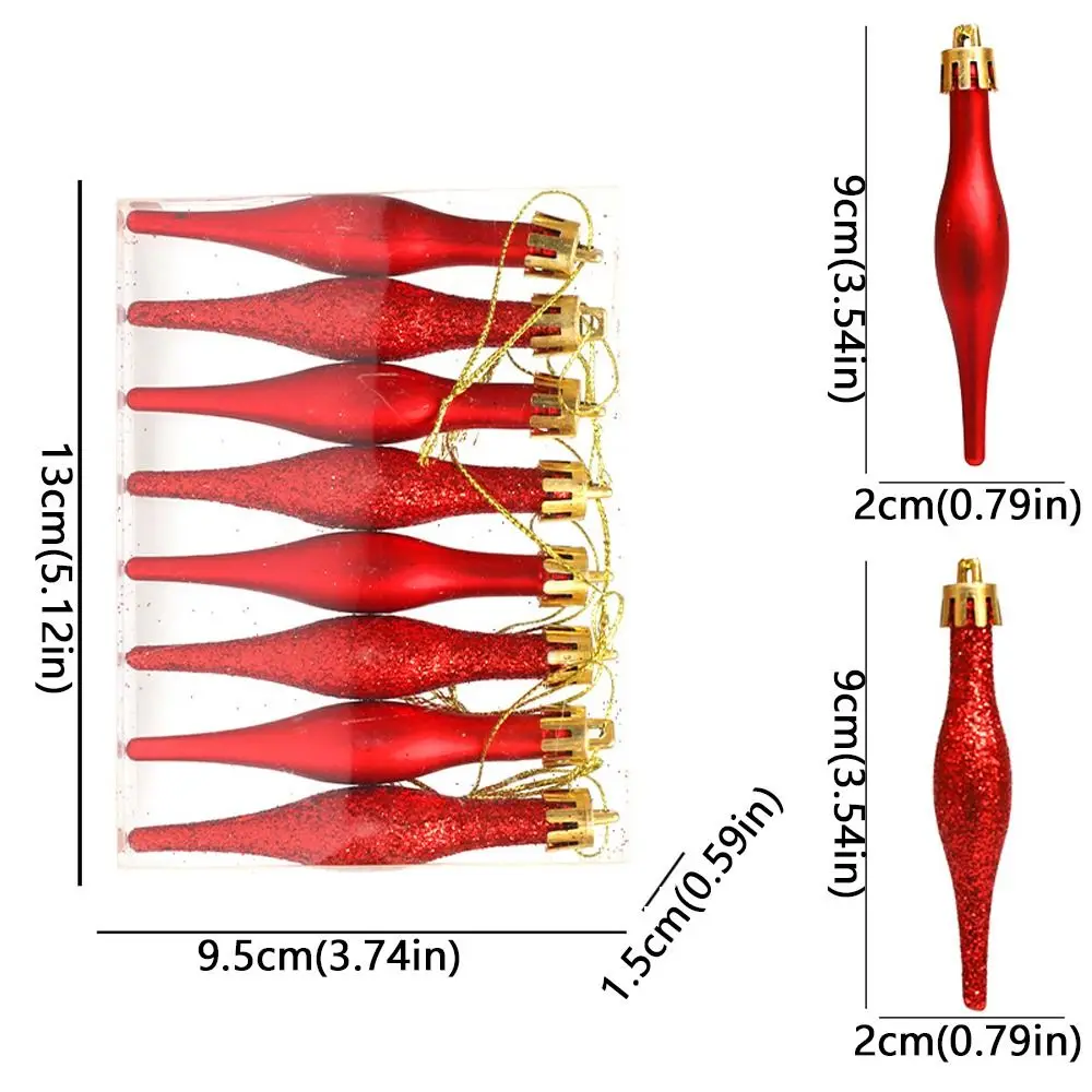 8pcs 9cm Christmas Ball Pendants Plastic Candy Shaped Christmas Hanging Ice Cream Electroplated Merry Christmas Decor Home Decor