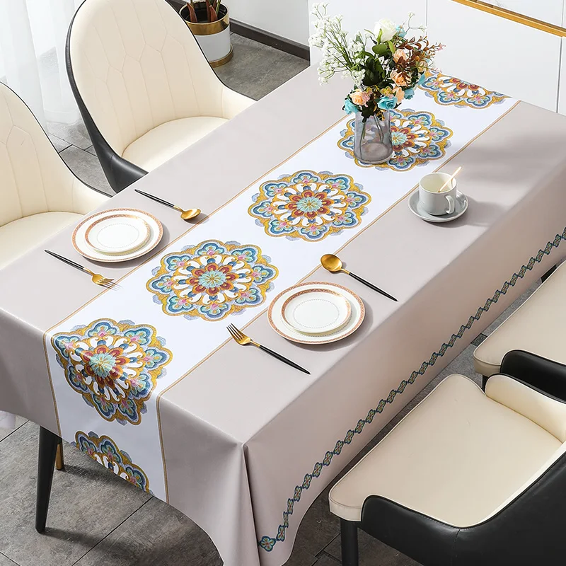

Waterproof, oil resistant, scald resistant, washable tablecloth, coffee table mat, desk rectangular shape