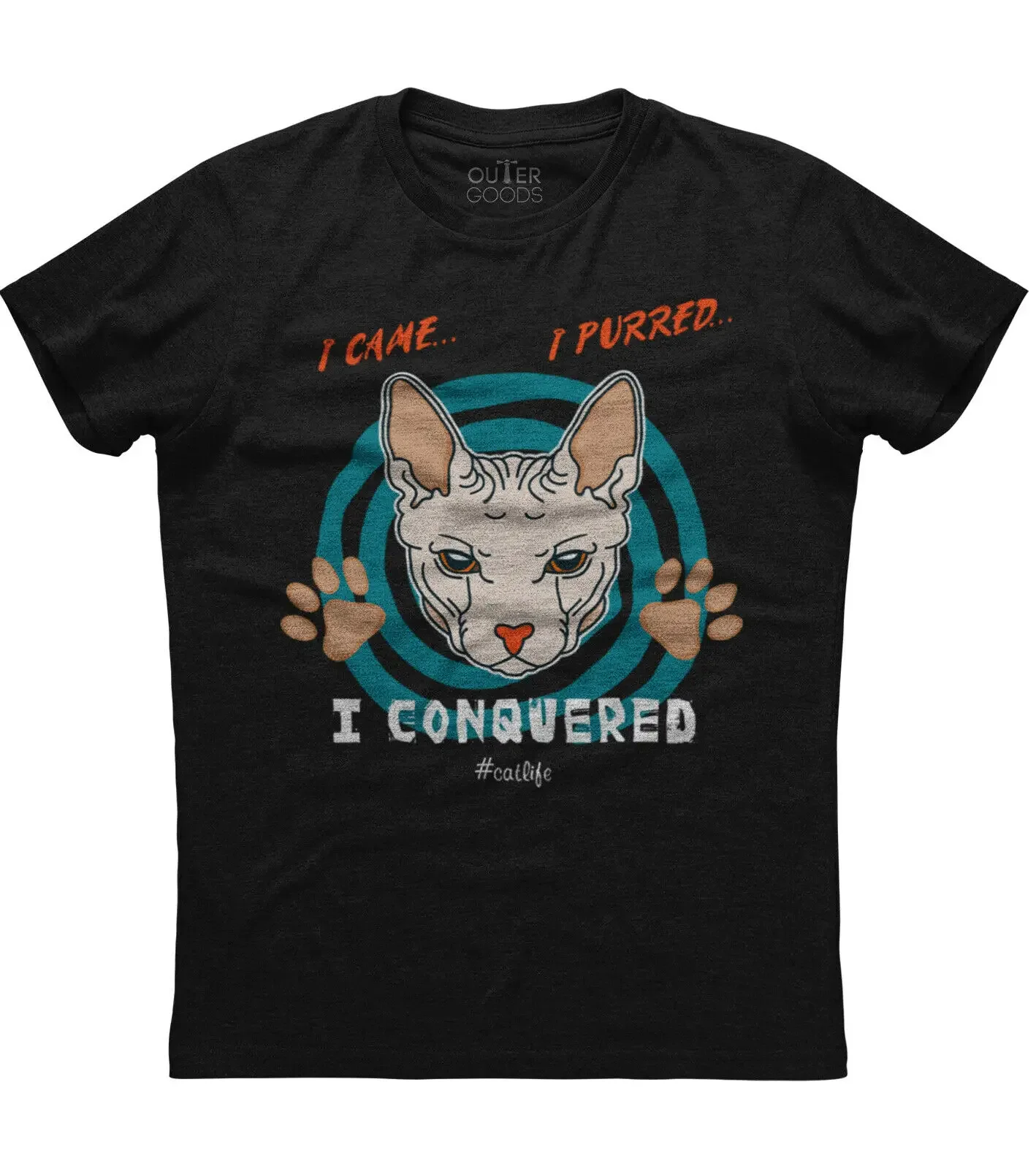 

I Came I Purred I Conquered. Funny Cat Graphic Phrase T-Shirt. Summer Cotton O-Neck Short Sleeve Mens T Shirt New S-3XL