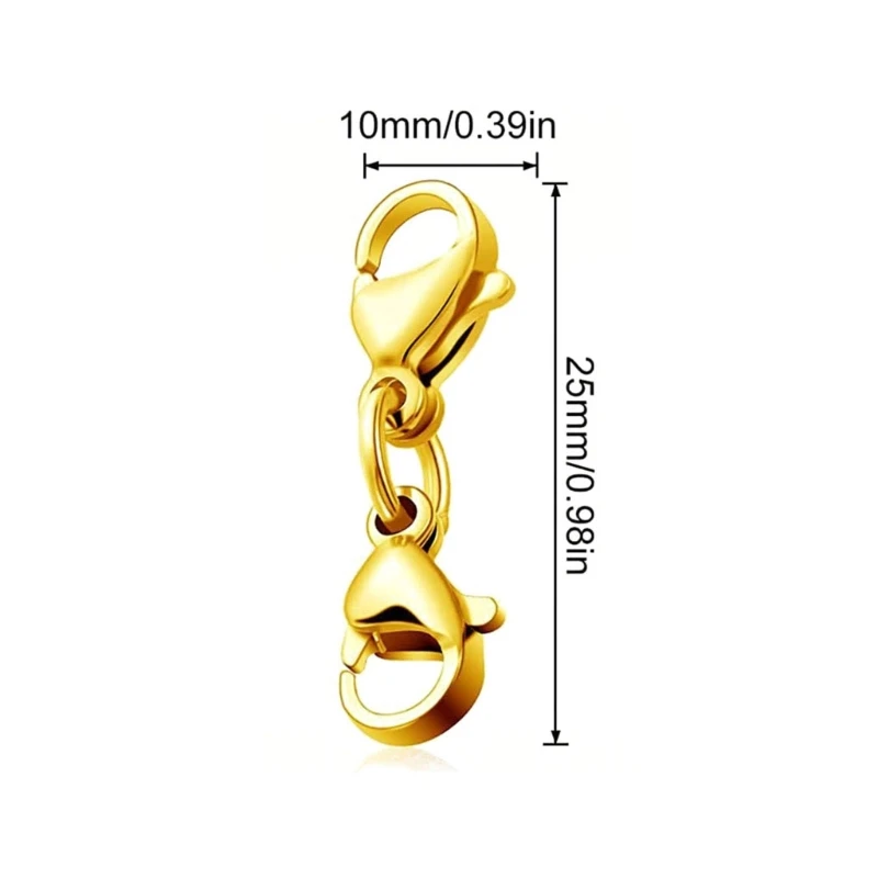 Extension Collier Bracelet 4 Pièces Fermoir à Homard Extension De Fermoir Ressort En Argent Sterling 925, Connecteur à Double Griffe Fermoirs D' Extension De Bracelet Fermoirs De Collier Pour La Fabrication De Bijoux