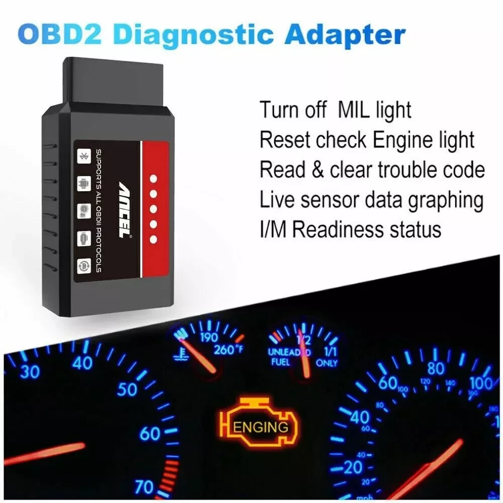 ANCEL ELM327 V1.5 Bluetooth Scanner OBD2 Scanner PIC18F25K80 Chip Code Reader Engine Car Diagnostic Tool For iPhone/Android 3