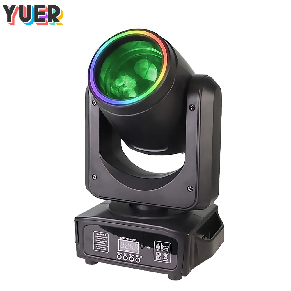 Punto de haz LED de 200W, patrón giratorio de 18 prismas con efecto arcoíris, anillo SMD RGB, iluminación de escenario con cabezal móvil para Dj, Club, fiesta en casa