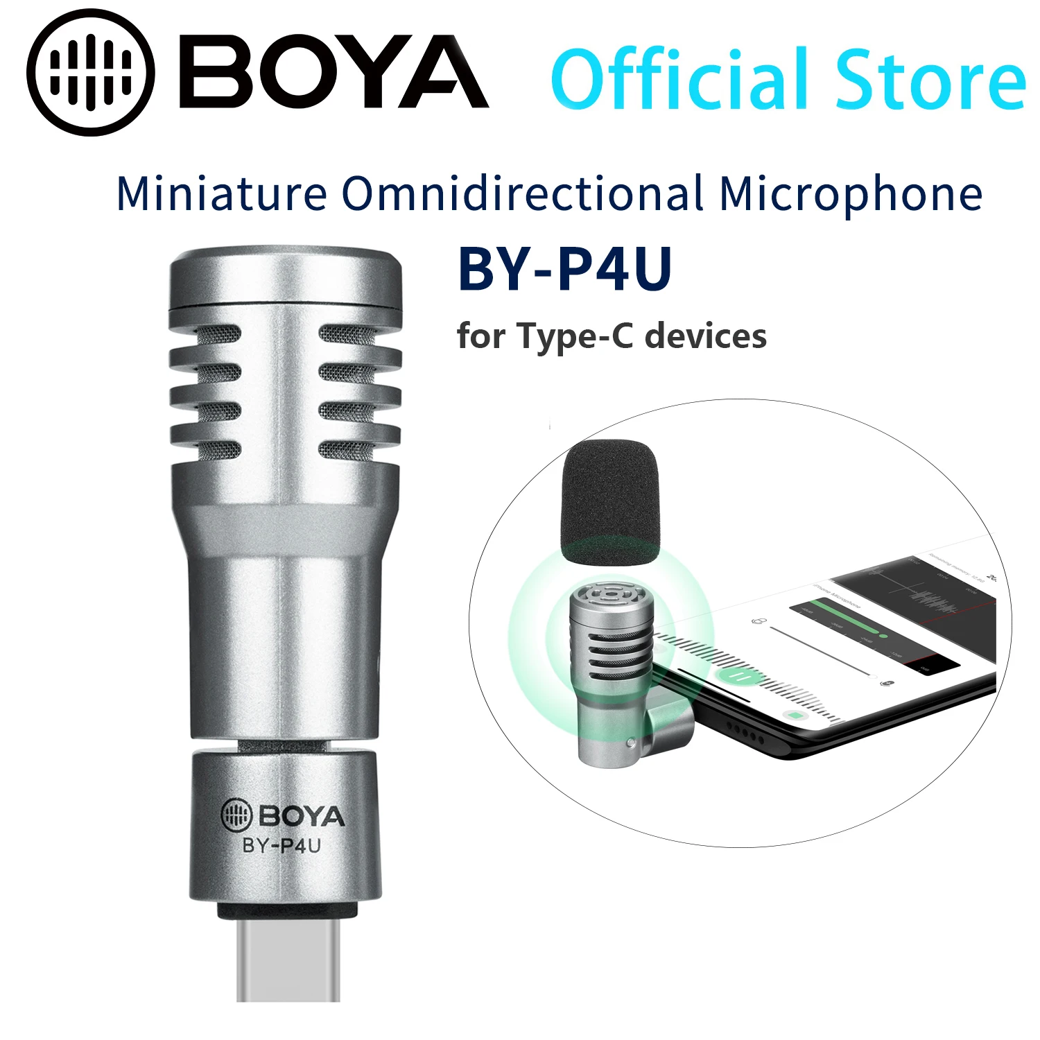 Boya Byp4u Typec Plugandplay Microphone Miniature Omnidirectional