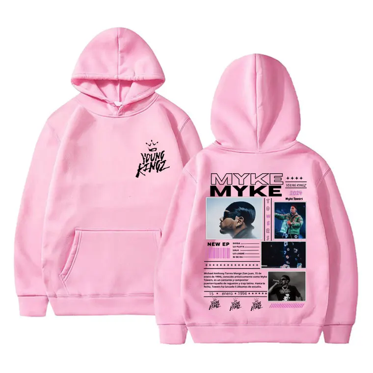 Rapper Myke Towers Graphic Hoodie Men Women Fashion Hip Hop Vintage Sweatshirt Men's Fleece Cotton Oversized Hoodies Tracksuit 6