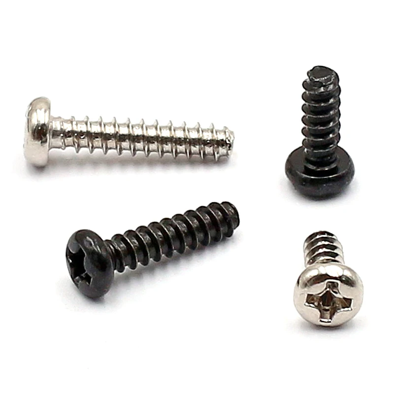 

100Pcs PB1.2/1.4/1.6/1.7*2/2.5/3/3.5/4/5/6/7/9.5mm Laptop Self Tapping Screws Glasses Phillips Cross Round Head Wood Screws