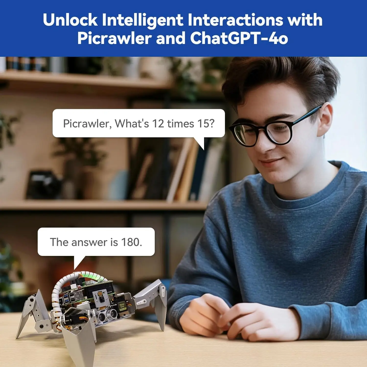 AI Robot Kit for Raspberry Pi with Voice Control, Video Recognition, App & FPV Camera, Python/Scratch Coding (RPi Not Included) 3