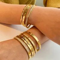 Elegant Waterproof Cubic Zirconia Bangles – Tarnish-Free Stainless Steel Bracelets for Women | Wholesale & Customizable Jewelry 2