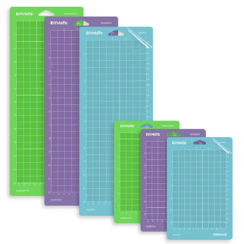 3Pcs Blue, Green, Purple 12x4.5 Inches Silhouette Cutting Mat for