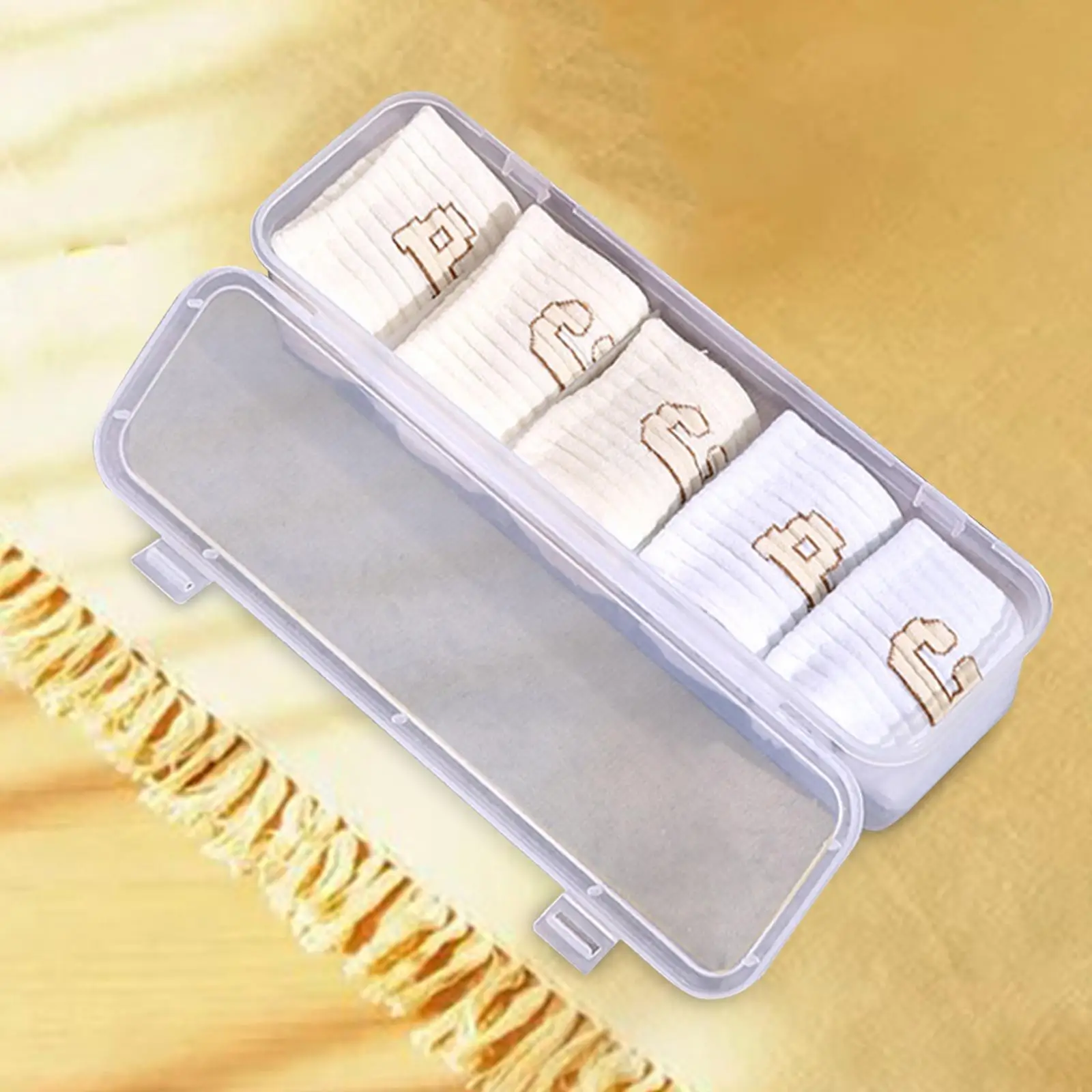 

Ящики для хранения для шкафа, многофункциональные разделители для кабелей и проводов с 5 сетками, штабелируемые с крышкой, коробки для хранения носков