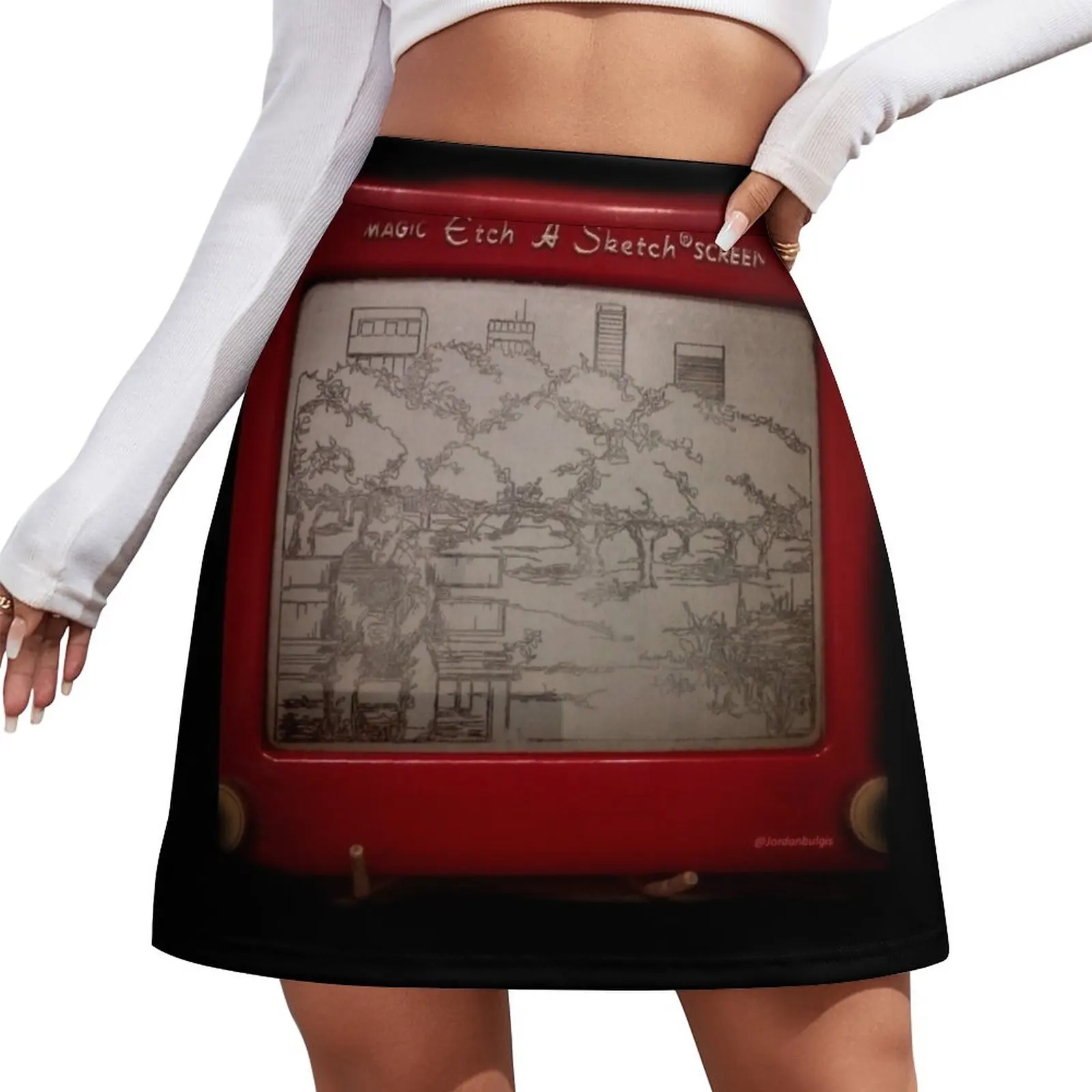 Etch-a-Sketch In The Park Mini Skirt chic and elegant woman skirt japanese kawaii clothes