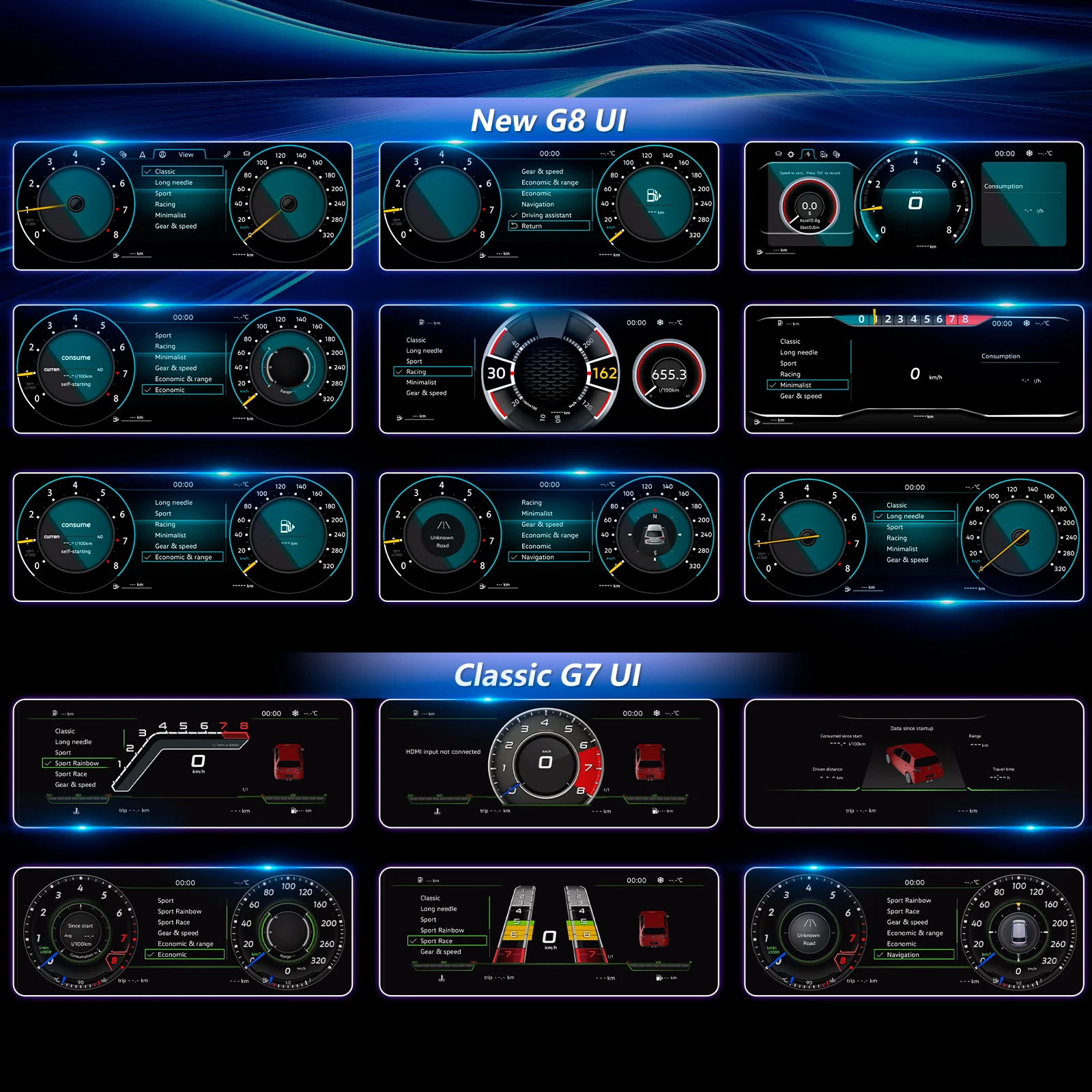 Panel de Instrumentos Digital LCD Linux 1920*720P para Volkswagen Golf 5, Golf 6, Golf 7/7.5, MK5, MK6, MK7, Passat B6, B7, CC, B8, Scirocco, Tiguan, Seat León, Polo, Cabina Virtual, Carplay Inalámbrico, Android Auto, GPS, Navegación, Velocímetro, Monitor, Plug and Play 6