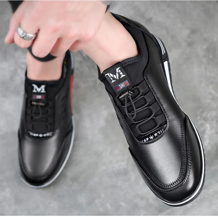 أحذية جلدية كاجوال للخريف للرجال، أحذية رياضية رسمية مريحة للعمل، متينة ومسامية، متعددة الاستخدامات للمكتب/الخارج/يوميًا
