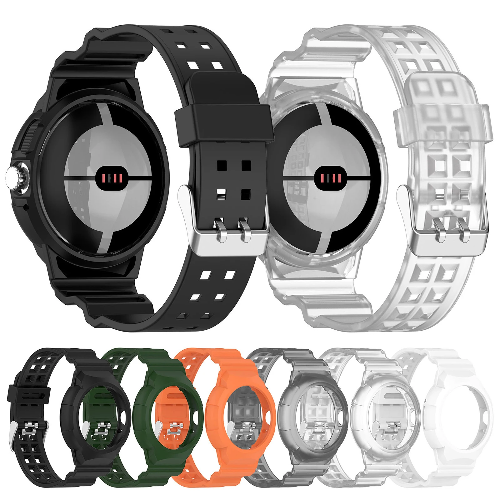

Прозрачный ремешок для телефона + ремешок для Google Pixel Watch 2, аксессуары для ремешка, спортивные Смарт-часы, встроенный браслет на запястье, мягкий ремешок для часов из ТПУ