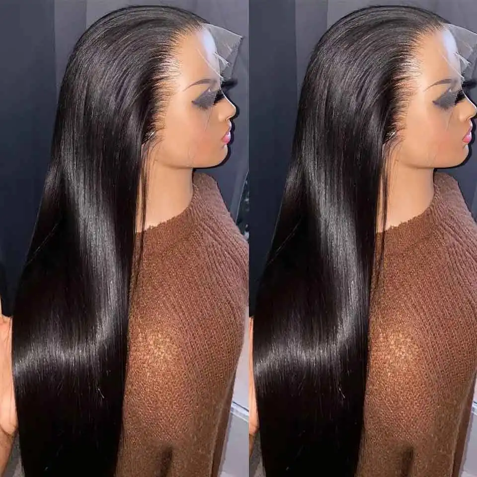 Human Hair Wig 40inch HD Transparent 13x4 13x6 Lace Front Brazilian Straight 360 Full Lace Frontal For Women Pre Plucked