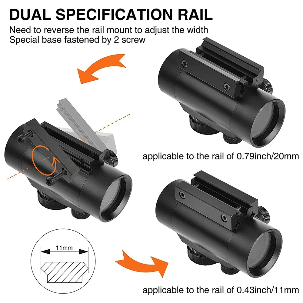 Red Dot Sight Laser Reflex Sight Rifle Scope Hunting Riflescope Optical Scope 1x30mm 1x40mm for 11mm/20mm Airsoft