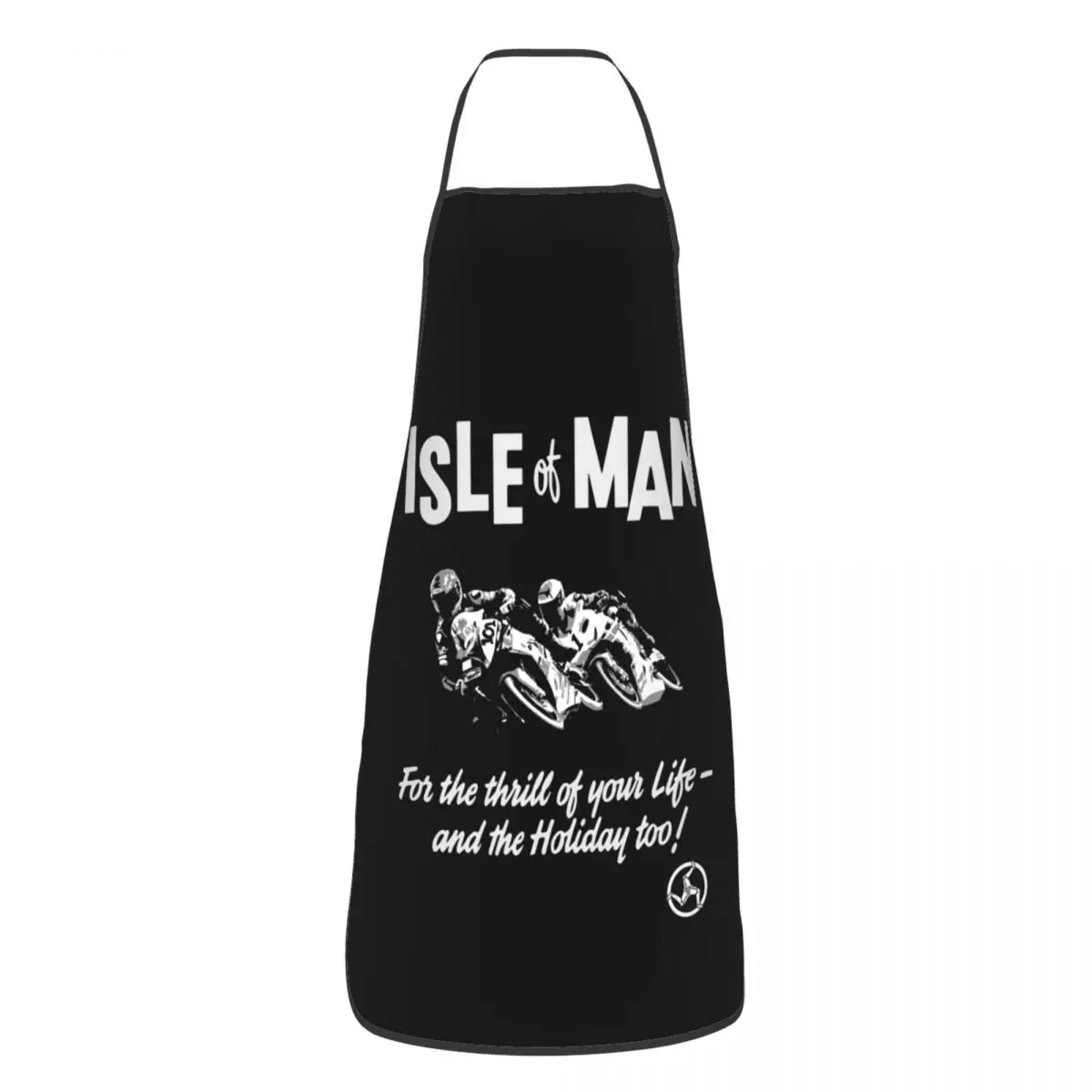 

Isle Of Man Apron for Women Men Unisex Bib Motorcycle Tt Races Kitchen Cooking Tablier Cuisine Chef Painting