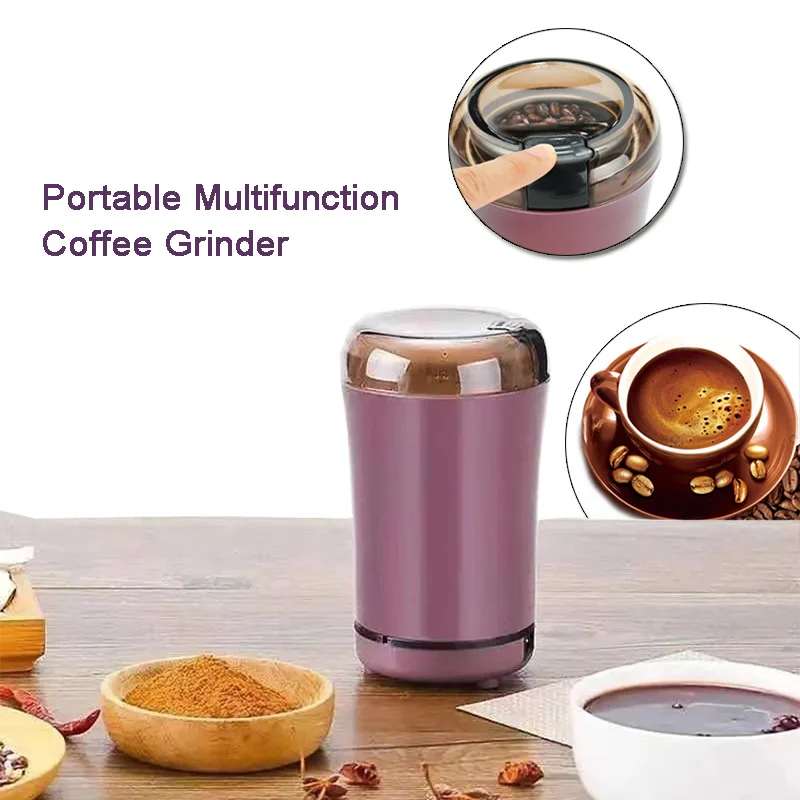 

Portable Electric Coffee Grinder Easy Operation Grass Herb Beans Nuts Peppers Grain Cereal Tobacco Handheld Mini Flour Miller