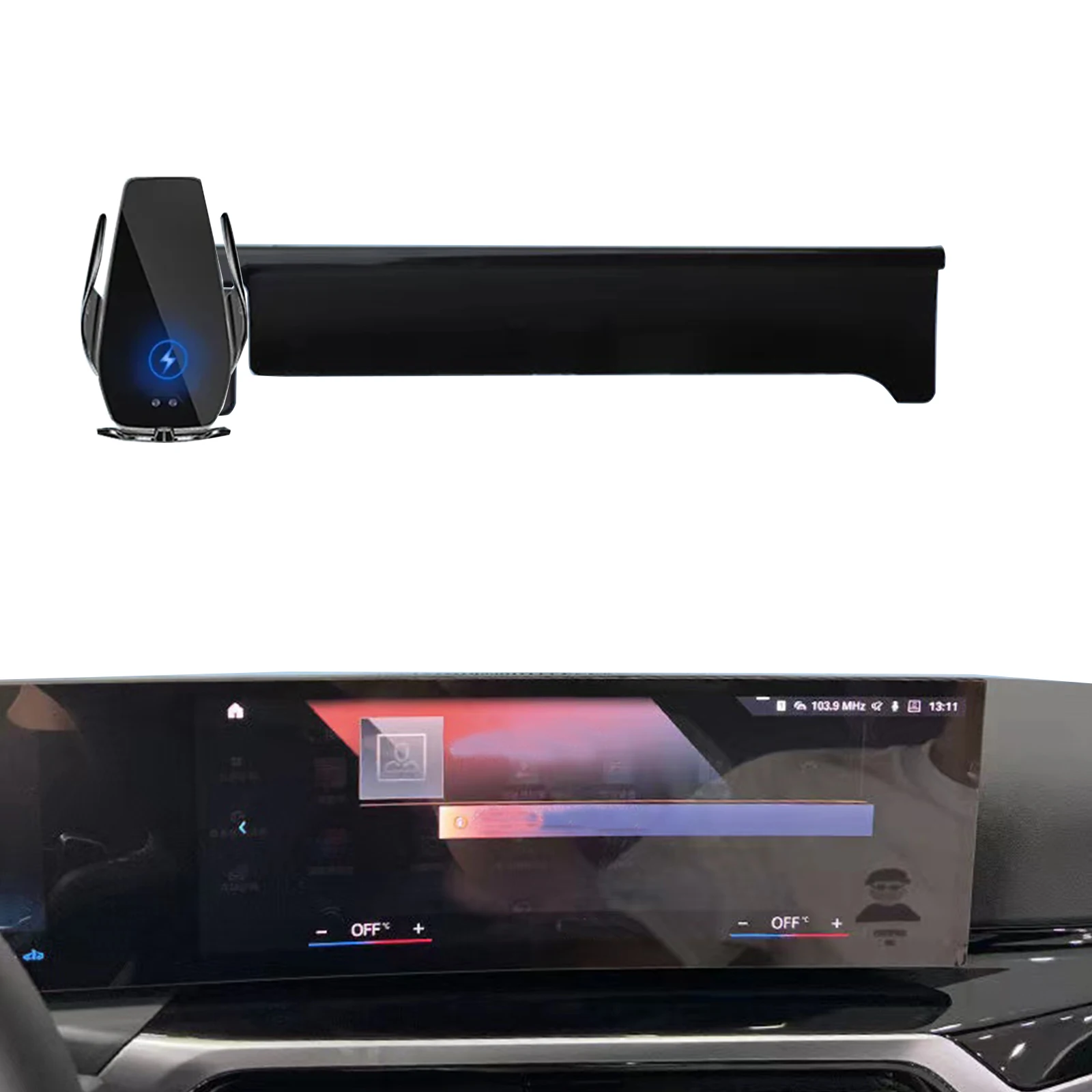 

Car Phone Holder for BMW 3series 4series i3 i4 2023 + Screen Navigation Bracket Magnetic New Energy Wireless Charging Rack