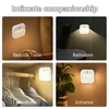 4 Pack Motion Sensor LED Night Light Rechargeable Stick-on Magnet Night Lamp for Bedroom Stairs Cabinet Hallway Kitchen Lights 6