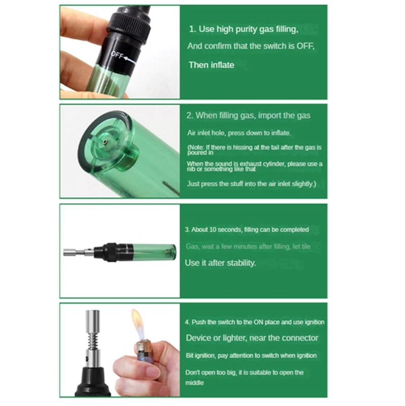 1300℃ Celsius Butane 4 In 1 Gas Soldering Iron Cordless Butane Gas Welding Pen Soldering Kit A 4