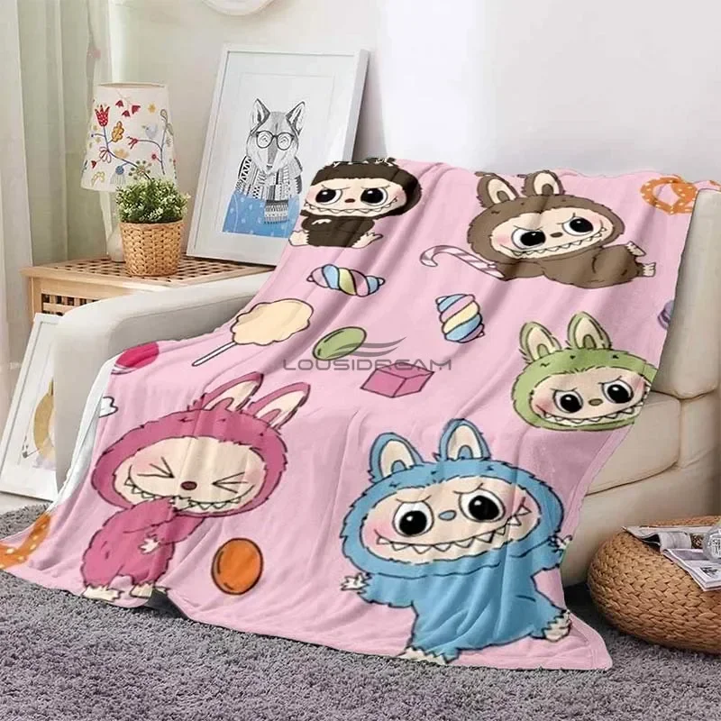 Cute Elf LABUBU Cartoon Blanket Soft and Comfortable Flannel Blanket Children's Nap Blanket Can Be  picnic blanket 5