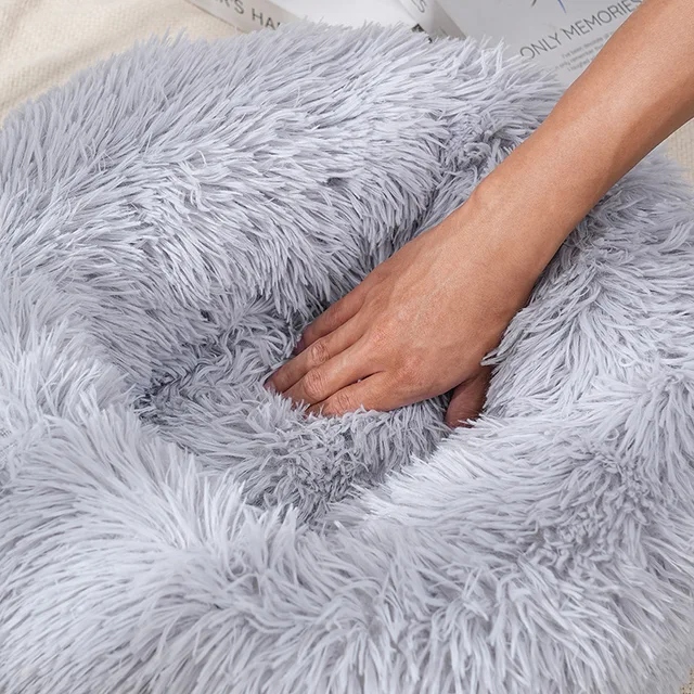 60cm Plush Pet Nest Winter Cat Nest Dog Nest Warm Detachable and Washable Round Cat Nest Pet Bed Seasonal Universal Decoration 5