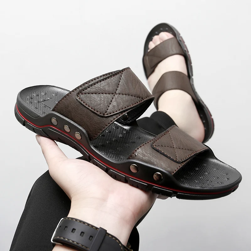 Mens Slip on Non-Slip Beach Casual Wear Half Drag Comfortable Lightweight Sandals Slippers