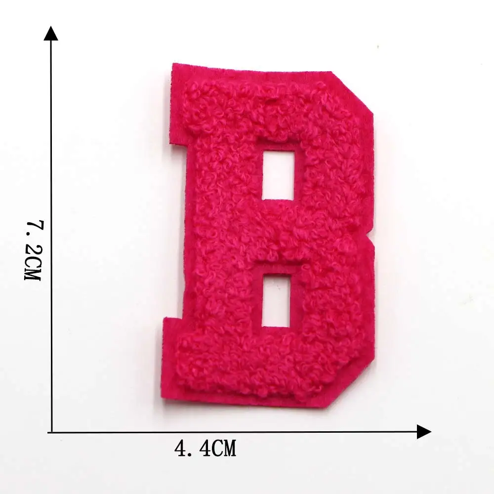 1PC Rose 7,2 CM Chenille Brief Patch Eisen auf Patch Name Buchstaben Patch Für Jeans Kleidung T-Shirt Reparatur alphabet Patch Abzeichen – Detail 7