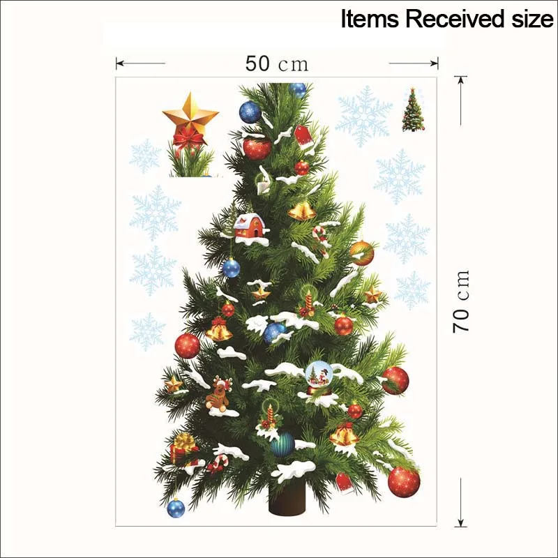 Description Picture 5 of itemChristmas Tree Wall Stickers Glass Decal Xmas Tree Snowflake Window Sticker Christmas Decoration For Home Wall Ornaments Navidad