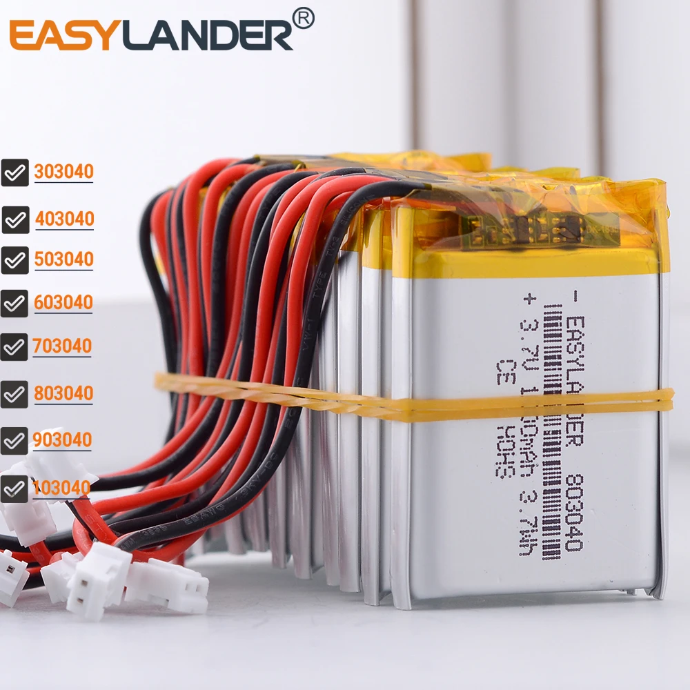 10 Pz/lotto Fili In Silicone JST2.0 2Pin 3.7V 703040 Lipo Polimero