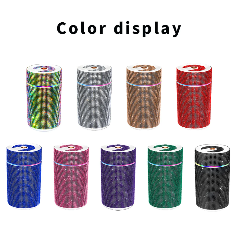 Diamond Car Air Humidifier Starry Sky Projection Humidifier Crystal Rhinestone Diffuser Air Freshener Bling Car Accessories