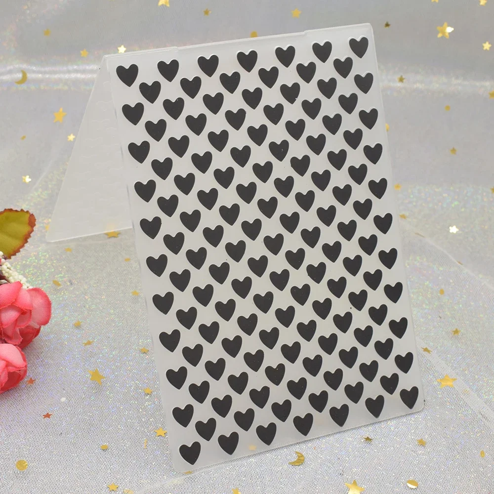3D Heart Pattern Embossing Folders for DIY Scrapbooking Paper Card Making Craft Plastic Template Stencil